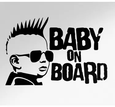 Autocollant bebe a bord portrait de bébé cool - TenStickers