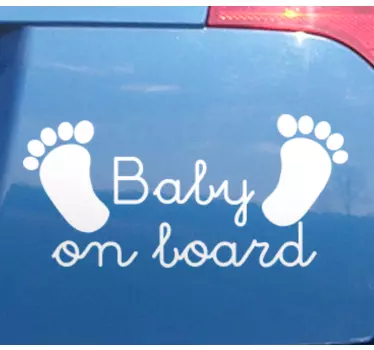 Autocollant bebe a bord signe d'empreintes de bébé - TenStickers