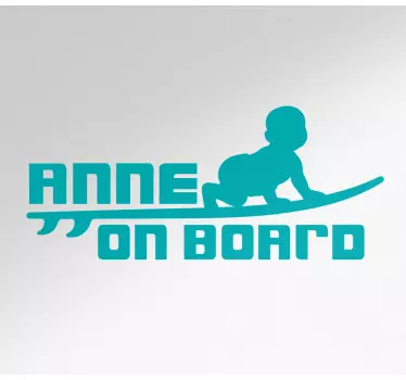 Autocollant bébé à bord silhouette de surf - TenStickers