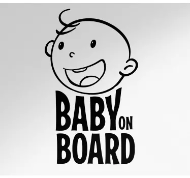 Autocollant bébé à bord visage de bébé joyeux - TenStickers