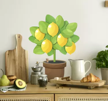 Autocollant Fruit Citronnier mignon - TenStickers