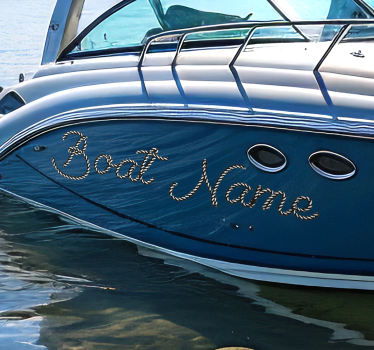 Sticker marin nom de bateau en forme de corde - TenStickers