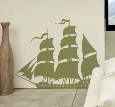 Autocollant mural bateau voilier - TenStickers