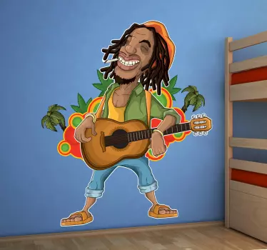 Sticker musique dessin rasta - TenStickers