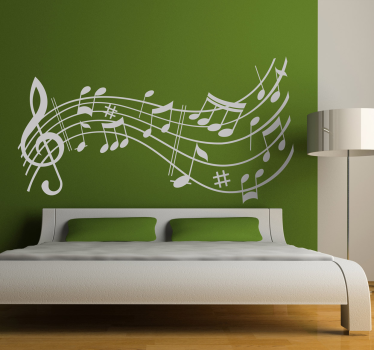 Sticker musique vague de notes musicales - TenStickers