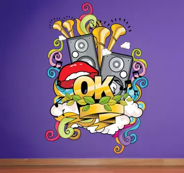 Autocollant mural graffiti musical - TenStickers