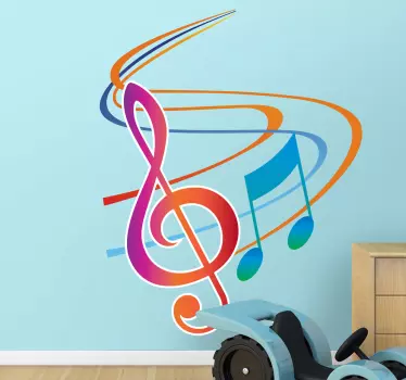 Autocollant mural note musicale - TenStickers