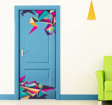 Autocollant mural origami couleurs - TenStickers