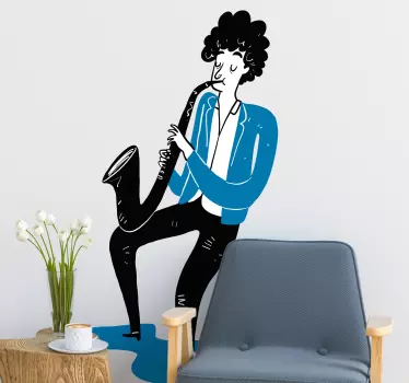 Autocollant mural saxophoniste - TenStickers