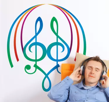 Autocollant notes musique couleur 80 - TenStickers