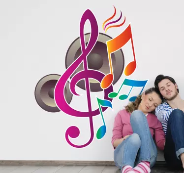 Autocollant notes musique couleur 90 - TenStickers