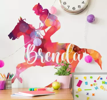 Stickers cheval Personnalisé Cavalier avec nom - TenStickers