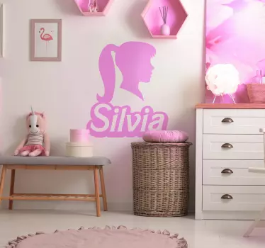 Sticker mural personnalisé silhouette avec prénom - TenStickers