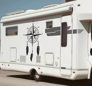 Sticker camping-car boussole attrape-rêves - TenStickers