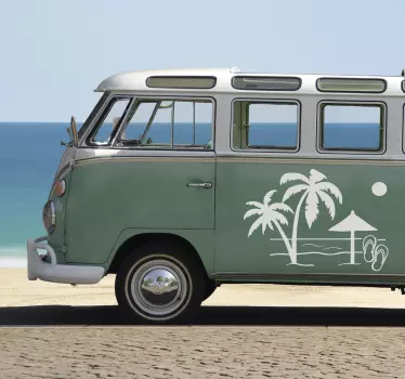 Sticker pour camping-car motif de plage - TenStickers