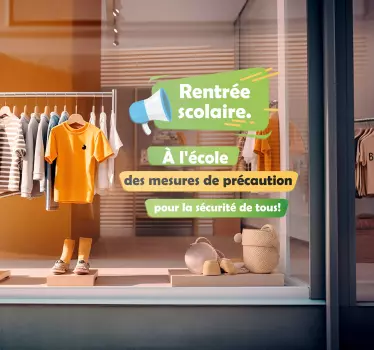 Sticker rentrée et mesures de précaution - TenStickers