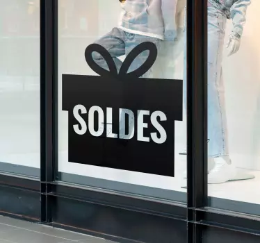 Sticker soldes boite cadeau - TenStickers