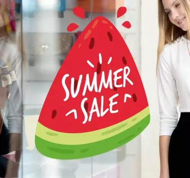 Sticker vitrine soldes d'été fruit - TenStickers