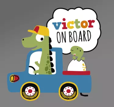 Stickers Dessin Dinosaure à bord - TenStickers