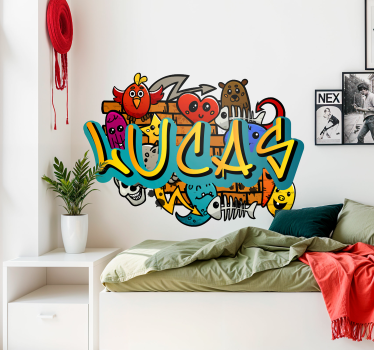 Autocollant Urbain Graffiti avec nom personnalisé - TenStickers