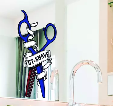 Sticker Entreprise Dessin Ciseaux - TenStickers