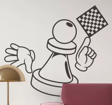 échecs figures pion jeu de société wall art - TenStickers