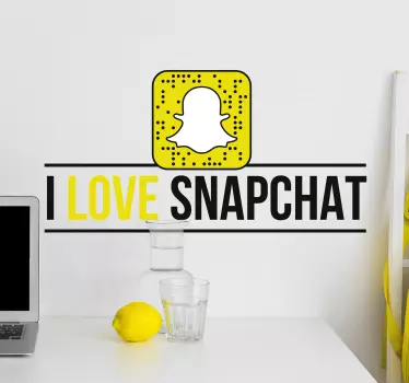 J'aime le sticker mural maison snapchat - TenStickers
