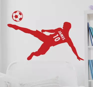 Sticker mural joueur de foot personnalisable - TenStickers