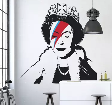 portait fun reine d'Angleterre - TenStickers