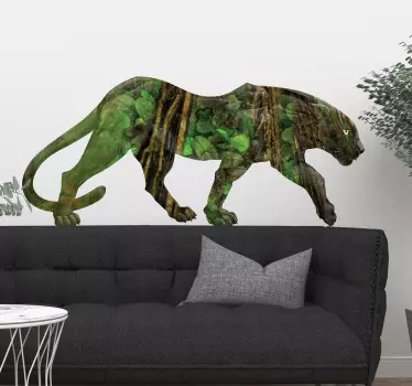 Sticker mural nature panthère imprimé jungle - TenStickers