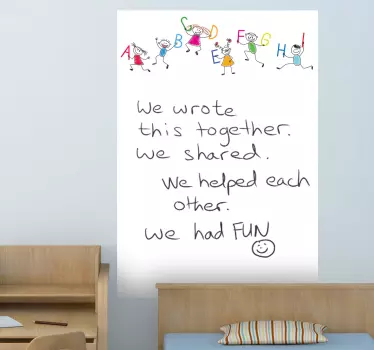 Sticker ardoise blanche alphabet - TenStickers