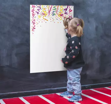 Tableau blanc adhésif confetti - TenStickers
