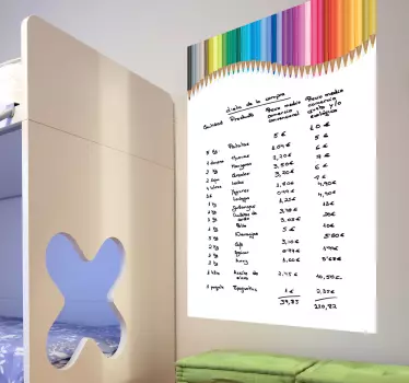 Tableau blanc adhésif dessin crayons - TenStickers