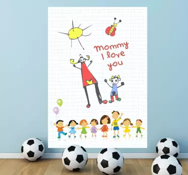 Sticker ardoise blanche file enfants - TenStickers