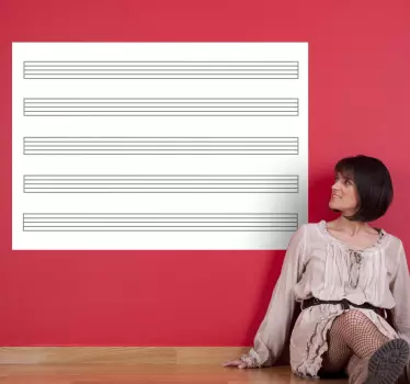 Sticker mural musique tableau blanc partition - TenStickers