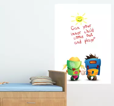Tableau blanc adhésif petits écoliers - TenStickers