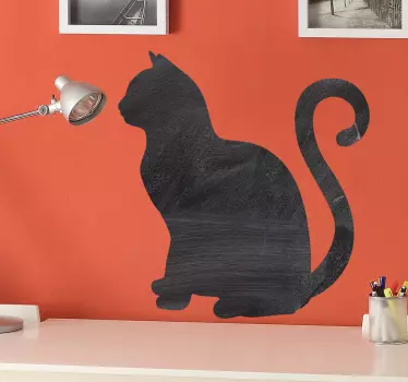 Sticker ardoise silhouette profil chat - TenStickers