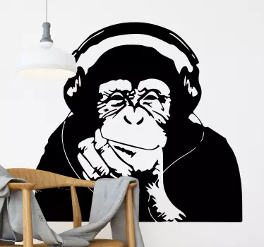 Sticker Art Deco Singe pensant banksy - TenStickers