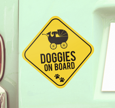 Autocollant Bébé à Bord Doggies on Board - TenStickers