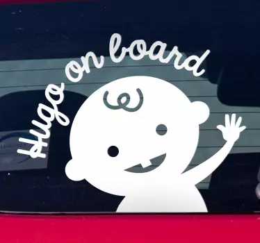 Sticker bébé à bord personnalisable silhouette - TenStickers