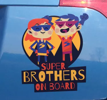 Autocollant Bébé à Bord Super frère et sœur - TenStickers