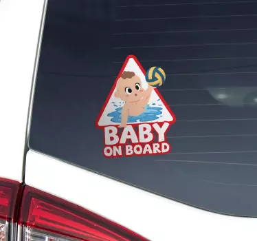 Sticker pour voiture Bébé à Bord waterpolo à personnaliser - TenStickers