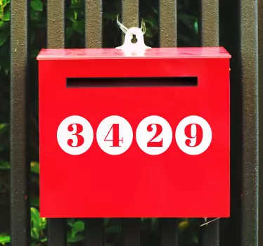 Autocollant boîte aux lettres numéros et cercles - TenStickers