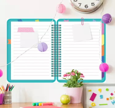 Tableau blanc adhésif cahier style ardoise - TenStickers