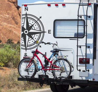 Sticker camping car boussole double face - TenStickers