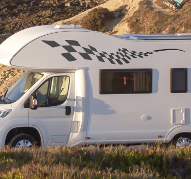 Sticker camping car côté blocs de course - TenStickers