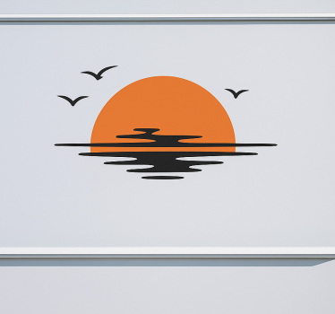 Sticker camping car coucher de soleil esthétique - TenStickers