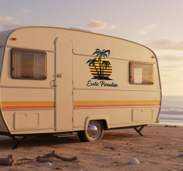 Sticker camping car coucher de soleil exotique - TenStickers