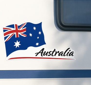 Sticker camping car drapeau australien flottant - TenStickers