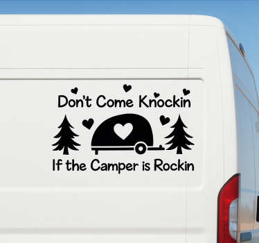 Sticker camping car drôle "ne frappez pas" - TenStickers